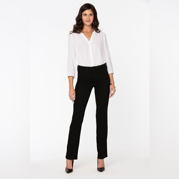 NYDJ Black Jeans Marilyn Straight Size 10 - Picture 1 of 7